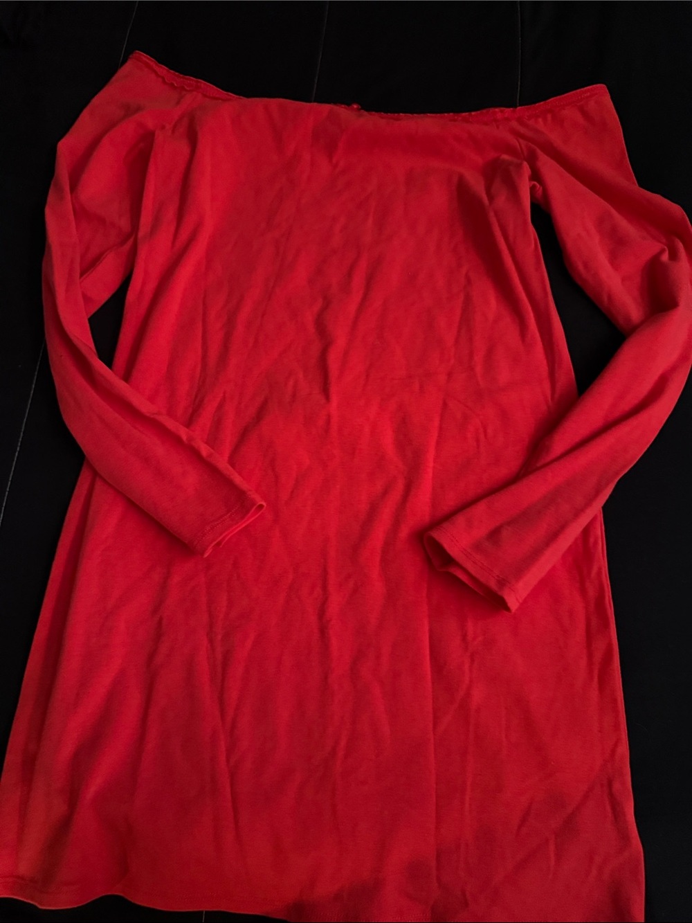 wild fable Off-Shoulder Long Sleeve Dress in Red